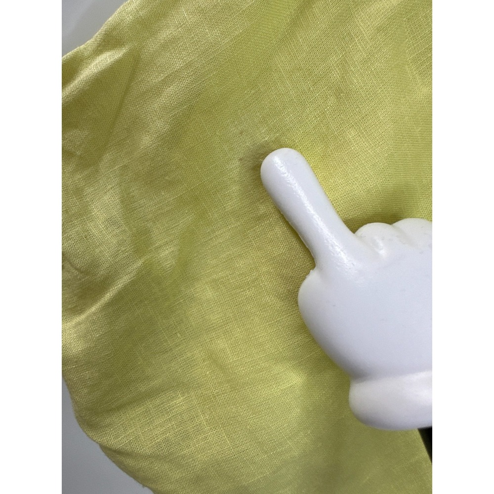 Mable Butter Yellow Linen Blend Puff Sleeve Mini Dress Large Babydoll Coquette - Picture 5 of 16